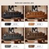 Cloud sofa Lazy style Italy retro living room straight sofa - Image 2