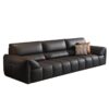 Italian minimalist Geniue leather sofa family room new modern piano key straight design row sofa - Image 7