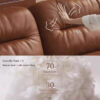Sofa geniue leather first layer of cowhide antique style straight caramel color leather couch - Image 2