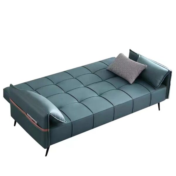 Sofa bed geniue leather first layer high feet - Image 5