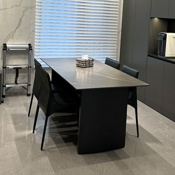 Rectangular table Stainless steel pedestal sinter stone slab - Image 2