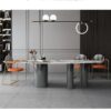 Oval table Stainless steel copper brushed pedestal sinter stone slab - Image 6