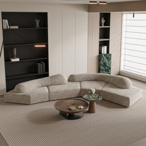 Modular Sectional Sofa Shaped Sofa Couch For Villa High Quality Chenille