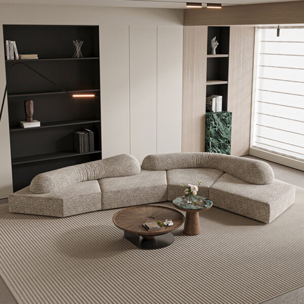 Modular Sectional Sofa Shaped Sofa Couch For Villa High Quality Chenille