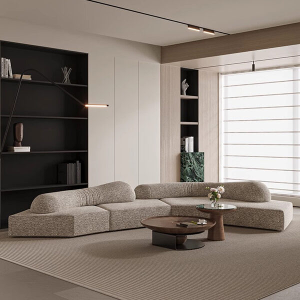 Modular Sectional Sofa Shaped Sofa Couch For Villa High Quality Chenille - Image 5