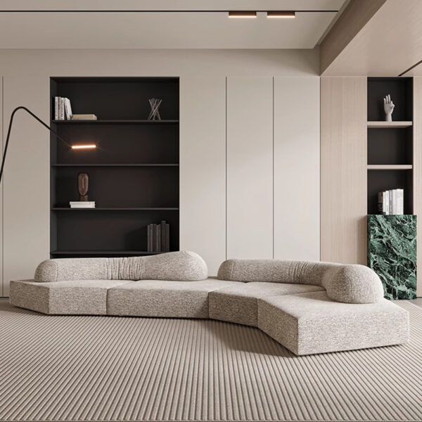 Modular Sectional Sofa Shaped Sofa Couch For Villa High Quality Chenille - Image 3