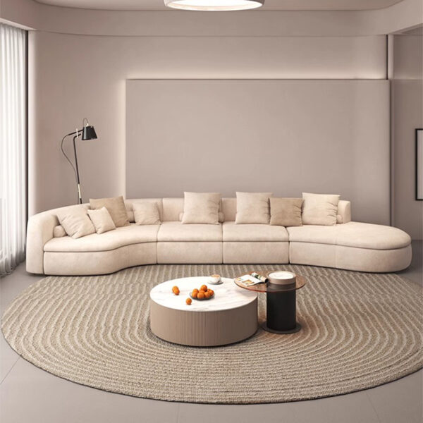 Double Swede Velvet Modern Curved Sofa Comfy Couch Modular Sofa for Living Room Apartment Home Office Villa Hotel Lobby - Image 4