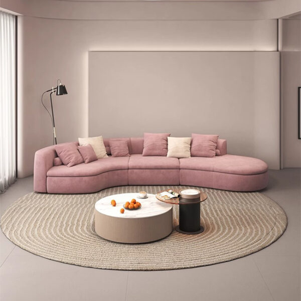 Double Swede Velvet Modern Curved Sofa Comfy Couch Modular Sofa for Living Room Apartment Home Office Villa Hotel Lobby - Image 5