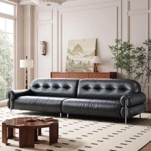 Villa Geniue Leather Sofa Modern Minimalist Style