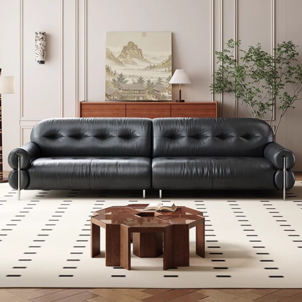 Villa Geniue Leather Sofa Modern Minimalist Style - Image 2